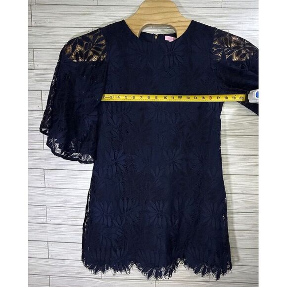 Lilly Pulitzer Women's Jackelin Romper Dress True Navy Fern Gallery Lace Size 8 - Picture 9 of 11